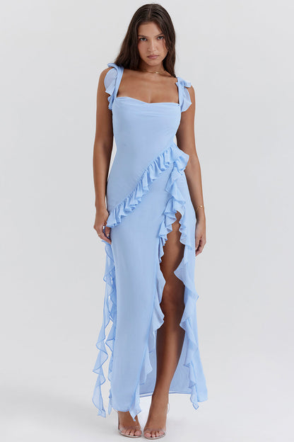 Cia | Dress with ruffles and charm