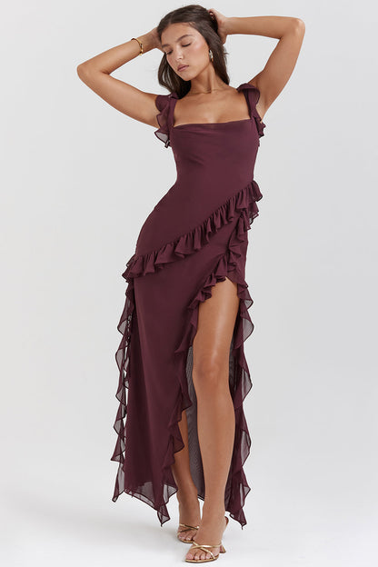 Cia | Dress with ruffles and charm