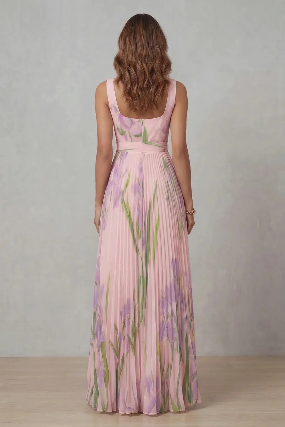 Gabriela™ | Dress Floral Elegant with Drape Pleated