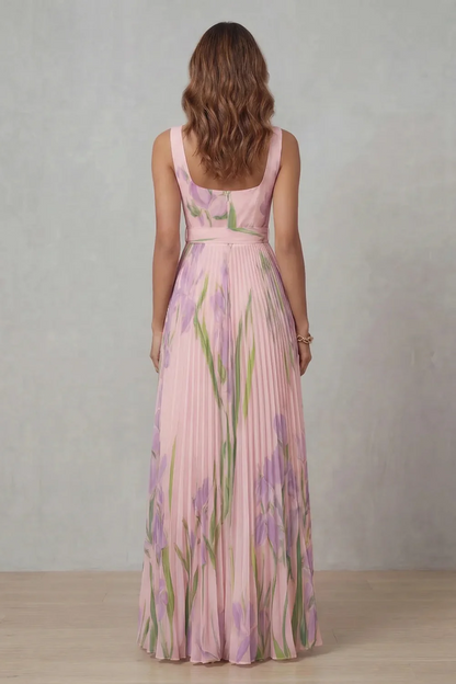 Gabriela™ | Dress Floral Elegant with Drape Pleated