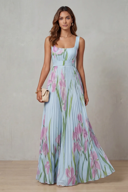 Gabriela™ | Dress Floral Elegant with Drape Pleated