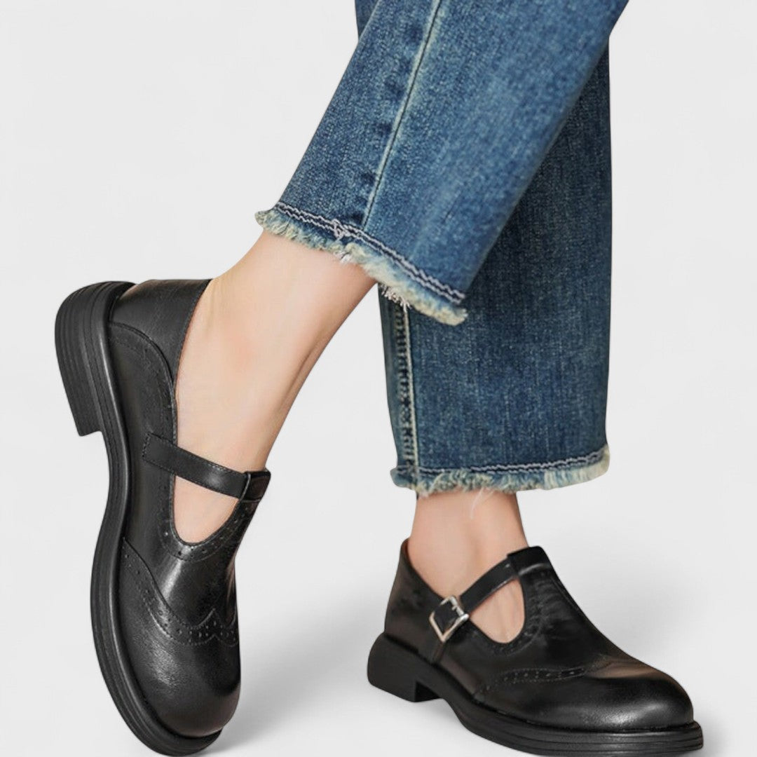 ELISA™ | Elegance and comfort. Heel of cuero.