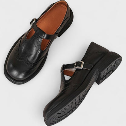 ELISA™ | Elegance and comfort. Heel of cuero.