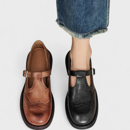 ELISA™ | Elegance and comfort. Heel of cuero.