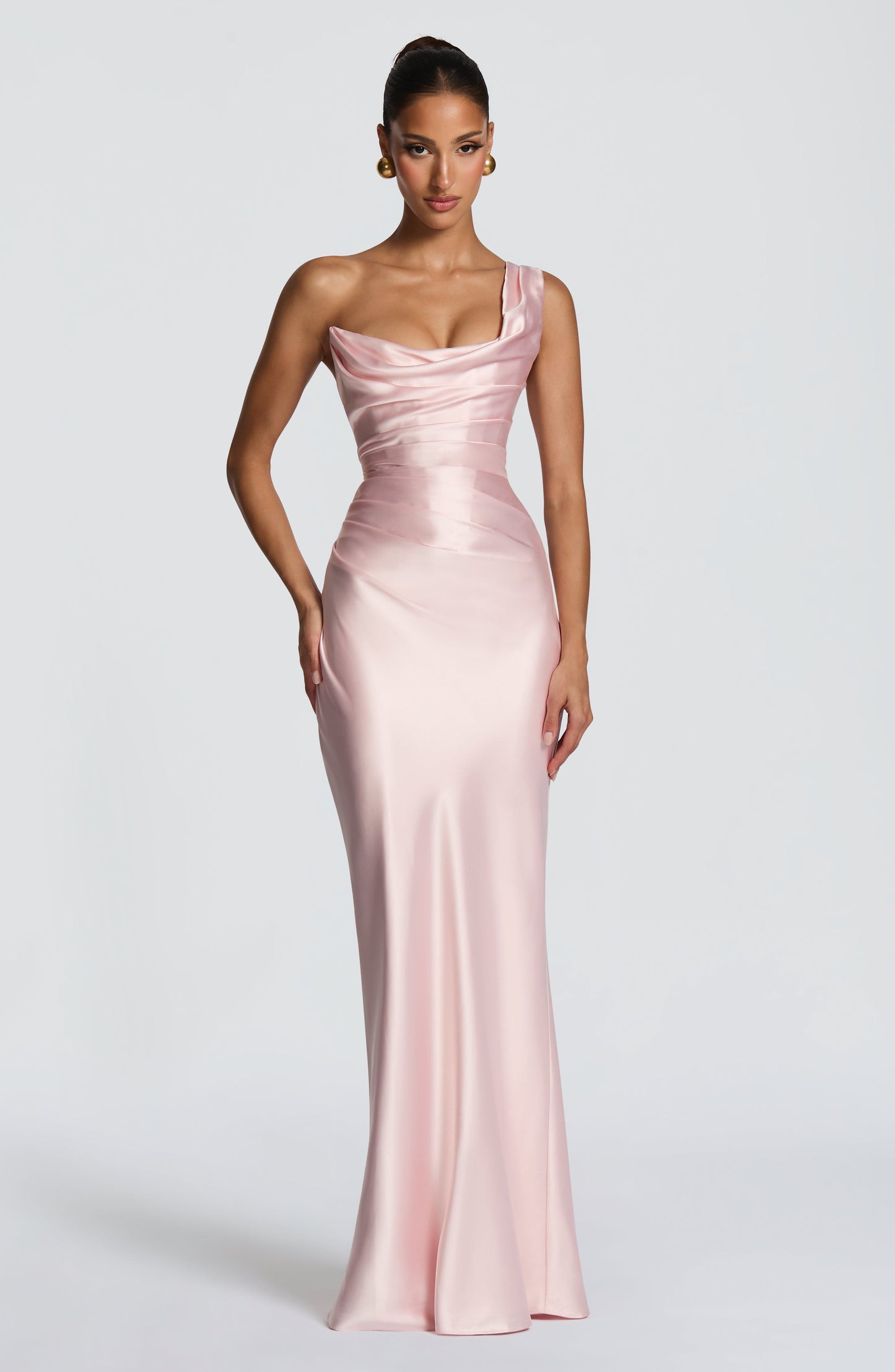 Carolina™ Dress | Elegance asymmetric with drape satin