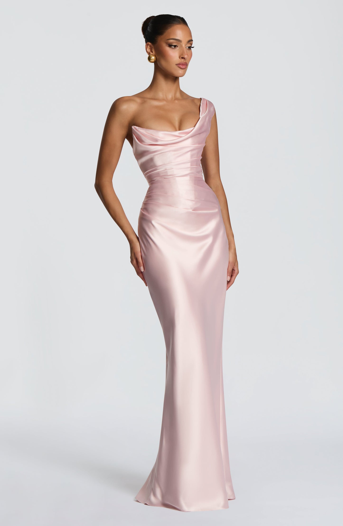 Carolina™ Dress | Elegance asymmetric with drape satin