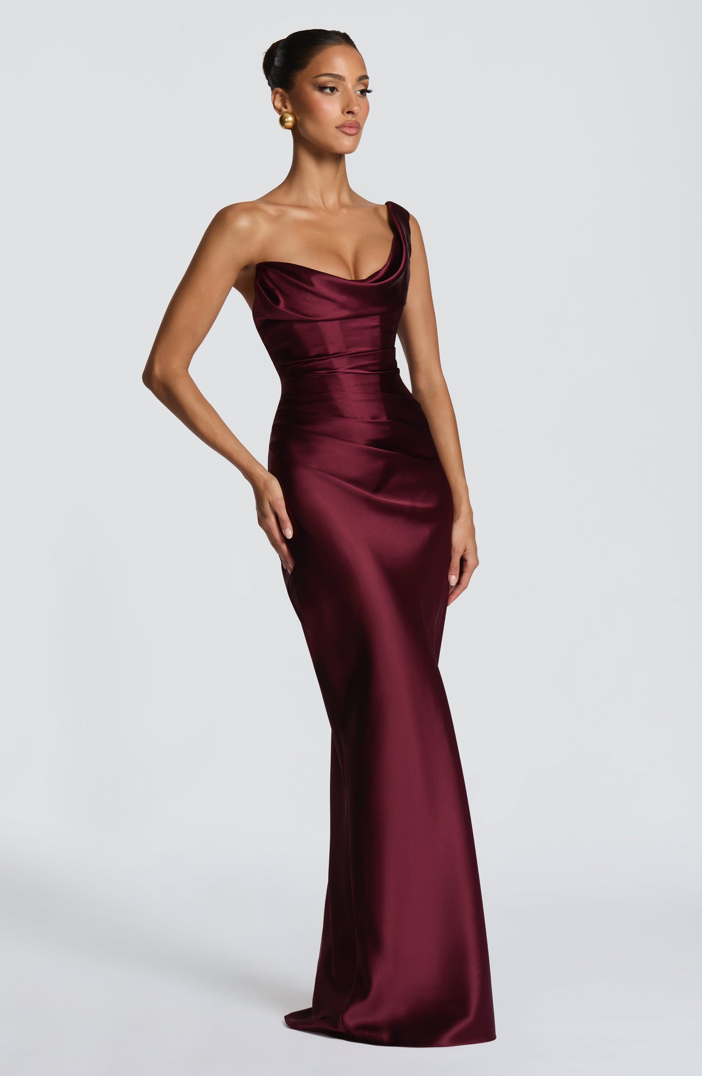 Carolina™ Dress | Elegance asymmetric with drape satin