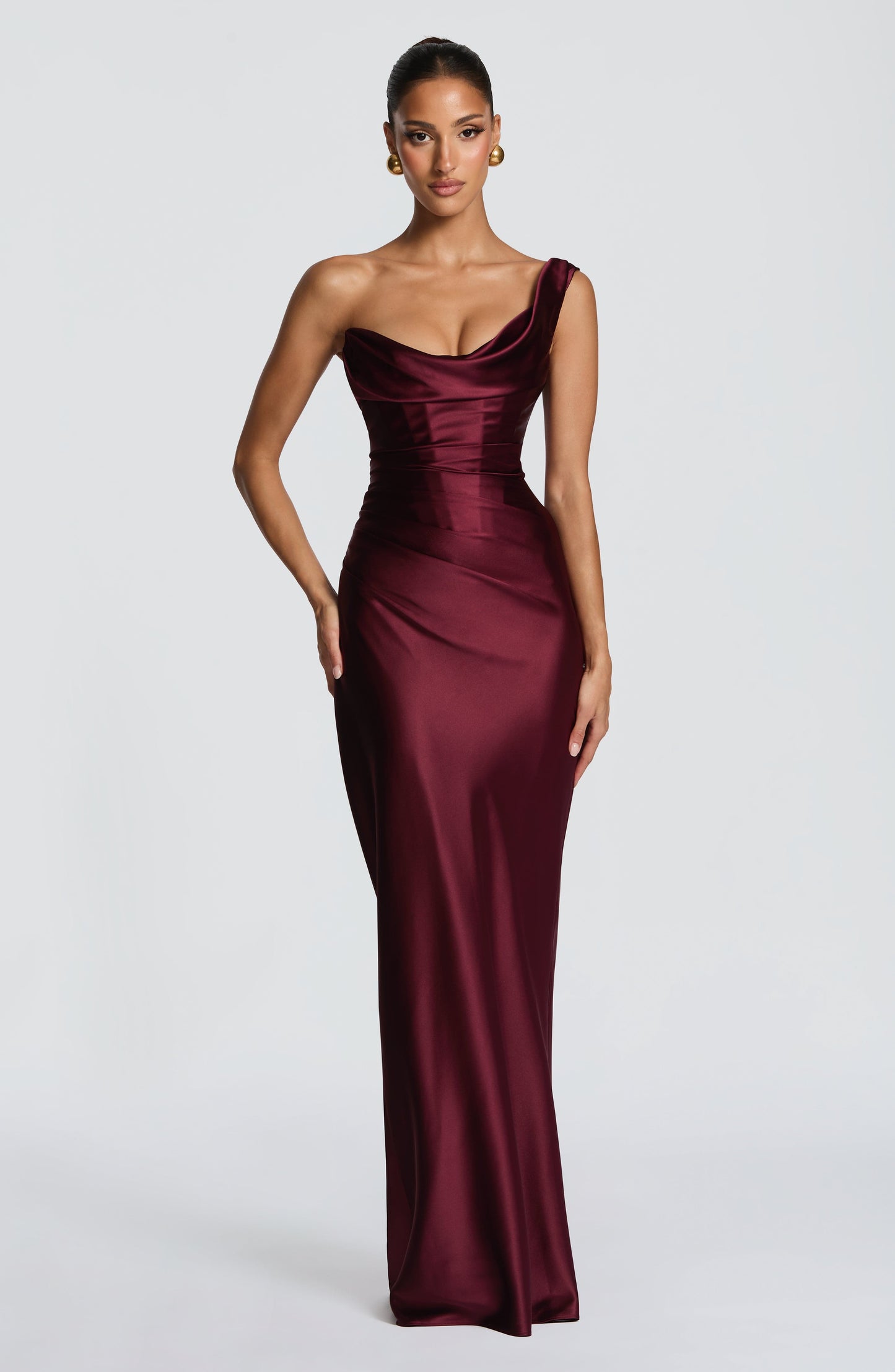Carolina™ Dress | Elegance asymmetric with drape satin