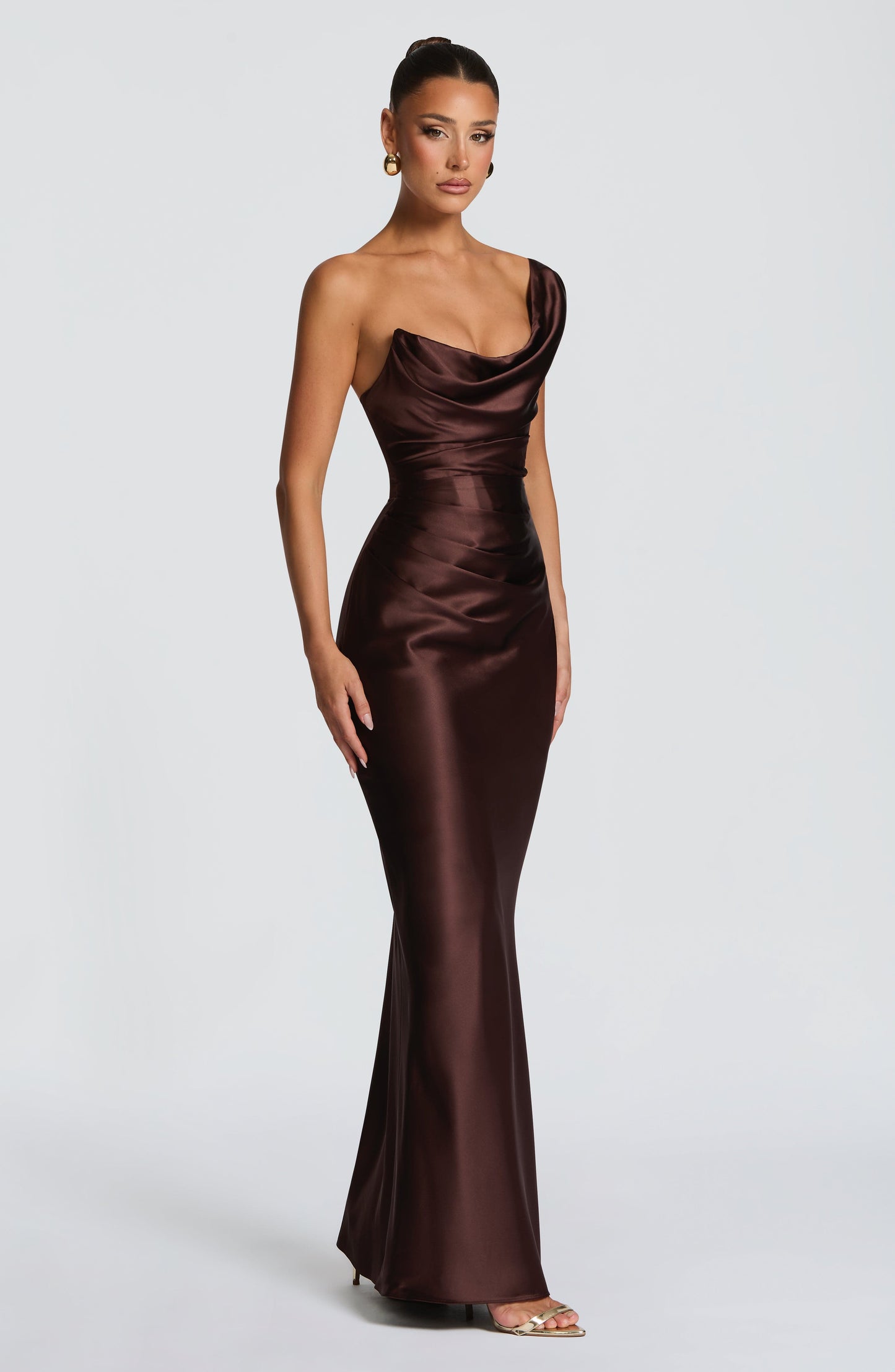 Carolina™ Dress | Elegance asymmetric with drape satin