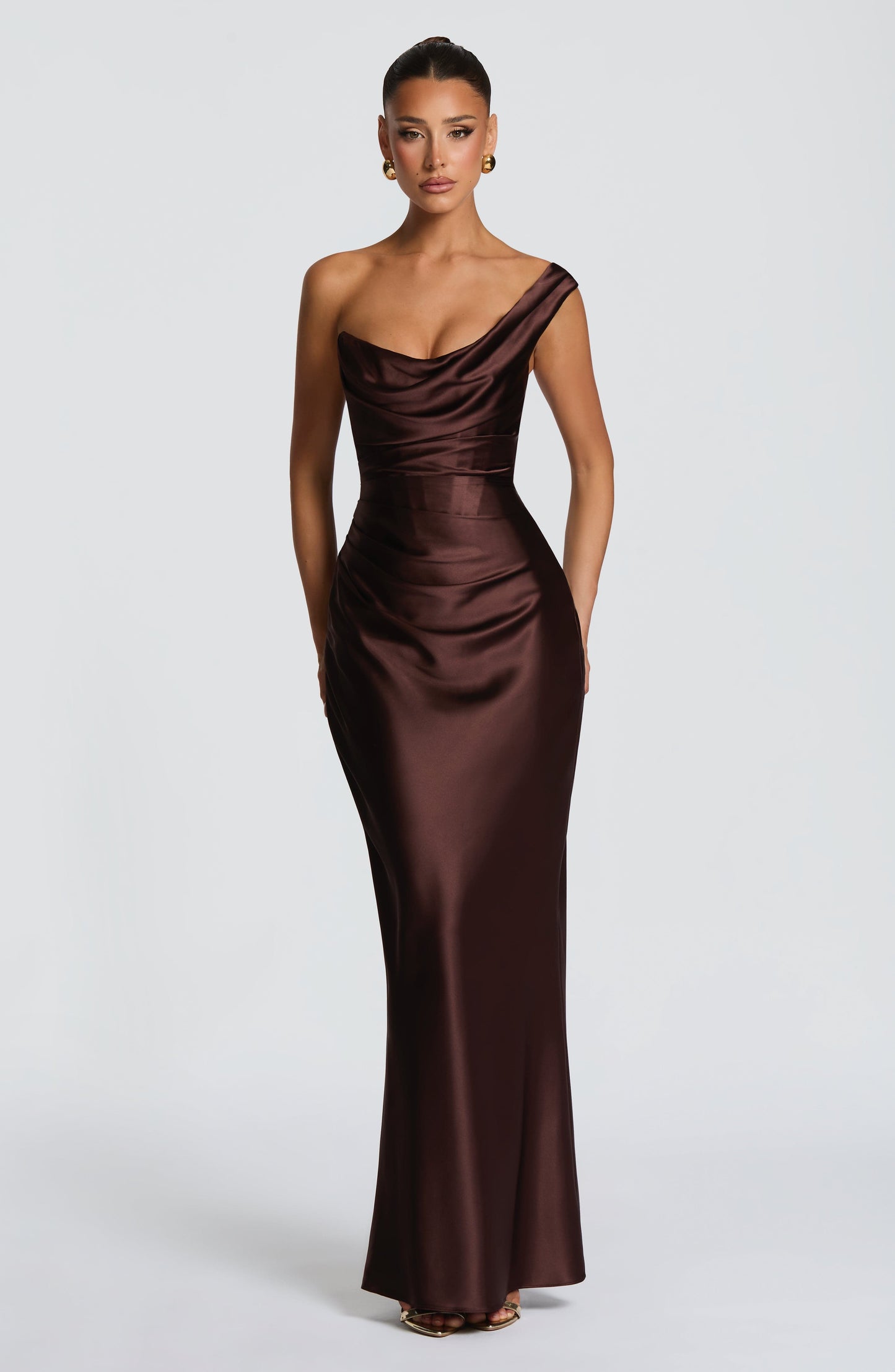 Carolina™ Dress | Elegance asymmetric with drape satin